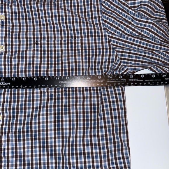 IZOD Mens Long Sleeve Button Up Size XXL Blue Plaid Shirt - Picture 5 of 7